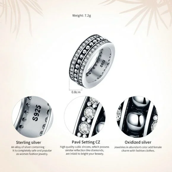 "925 Silver Plated Classic White CZ Wedding Couple Ring, FB16FA1089 - Picture 6 of 6